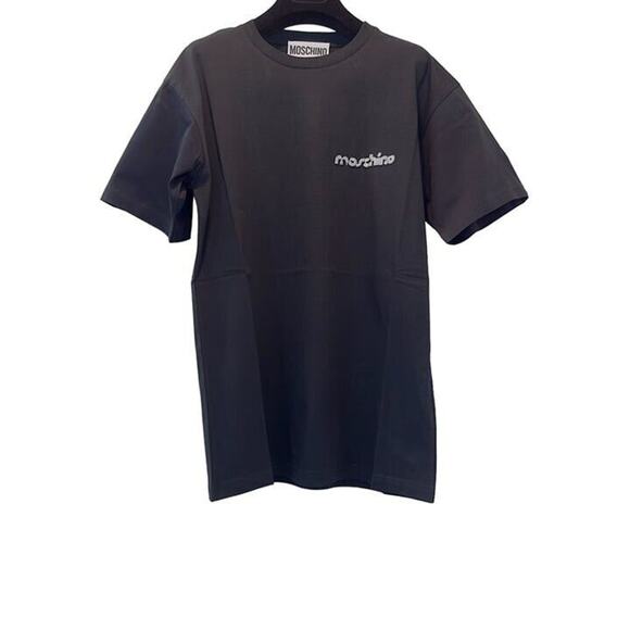 Moschino White Logo Black T Shirt - Picture 1 of 4